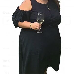 Eloquii Navy Cold Shoulder Dress Sz 22